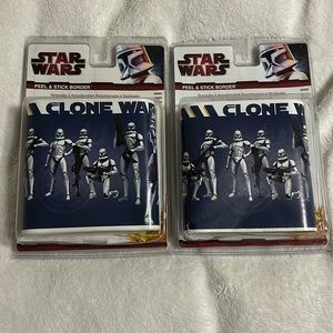 Star Wars Clone Wars Peel and Stick Border Lot of 2